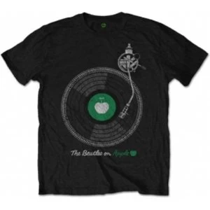 The Beatles Apple Turntable Mens Blk T Shirt: Large
