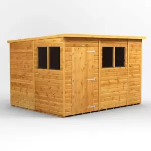 10x8 Power Pent Garden Shed - Brown