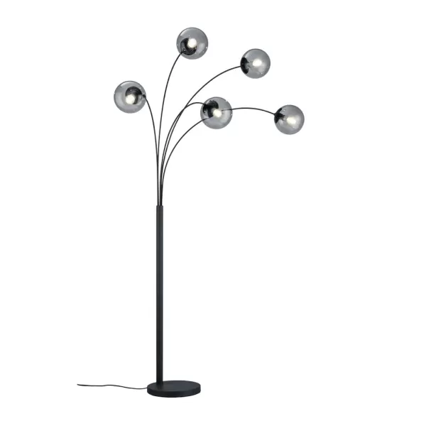 Balini Modern 5 Light Multi Arm Floor Lamp Anthracite with Footswitch, Wiz Connected