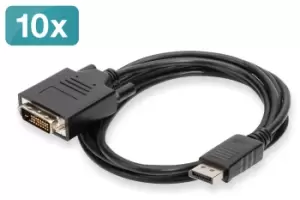 Digitus DisplayPort - DVI Adapter Cable, Pack of 10 pcs
