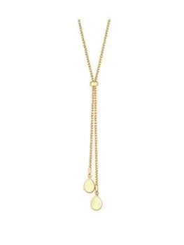 Mood Gold Polished Organic Nugget Rope Lariat Necklace, Gold, Women