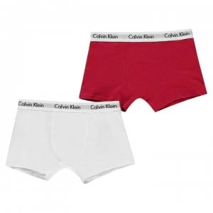 Calvin Klein 2 Pack Trunks - Wht/Red