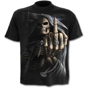Bone Finger Mens Large T-Shirt - Black