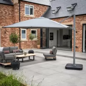 Ares 3m Square Cantilever Parasol with Solar powered LED Lights - Charcoal
