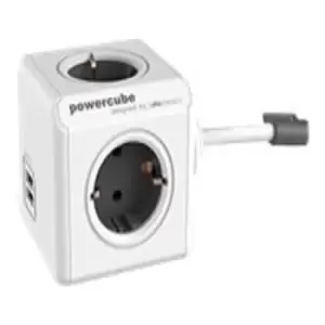 Allocacoc PowerCube Extended USB Power Distribution Unit 4-Plug 16A - Gray / White