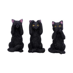 Three Wise Felines Cat Figures