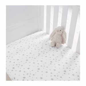Silentnight Safenights Cot Fitted Sheet pair - Grey Star