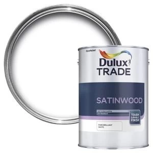 Dulux Trade Pure Brilliant White Satinwood Paint 5L