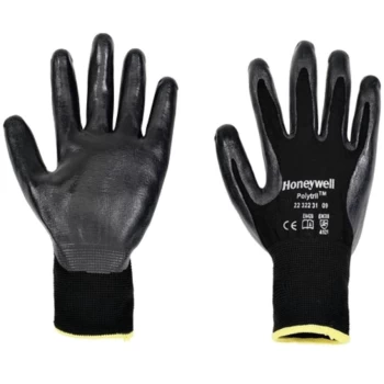 2232231 Polytril Palm-side Coated Black Gloves - Size 9