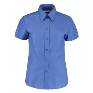 Kustom Kit Ladies Workwear Oxford Short Sleeve Shirt (24) (Italian Blue)