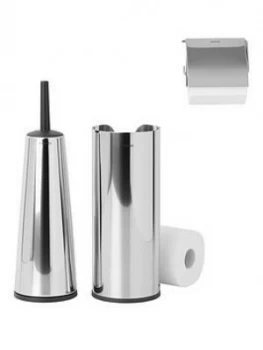 Brabantia 3 Piece Toilet Accessory Set - Brilliant Steel