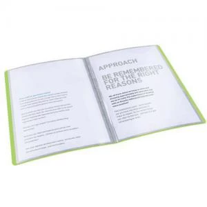 Choices Translucent Display Book, A4, 20 Pockets, 40 Sheet Capacity, Green - Outer Carton of 10