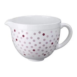 KitchenAid 5KSMCB5NPD 4.8L Ceramic Bowl White with Pink Spots
