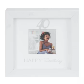 3" x 3" - Happy Birthday Box Photo Frame - 40th