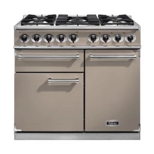 FALCON F1000DXDFFNNM 115360 1000 Deluxe Dual Fuel Range Cooker in FawnNickel Trim