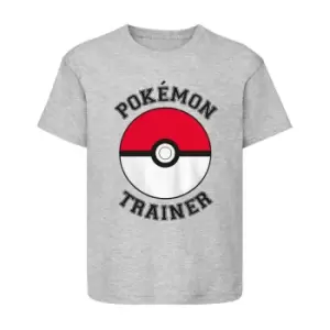 Pokemon Boys Trainer Pokeball T-Shirt (4-5 Years) (Grey Heather)