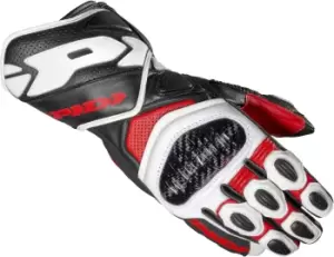 Spidi Carbo 7 Motorcycle Gloves, black-white-red Size M black-white-red, Size M