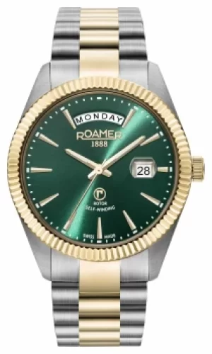 Roamer 981662 48 75 90 Primeline Day Date Green Dial With Watch