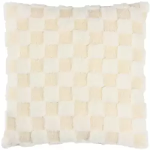 Check It Boucle Fleece Cushion Dreamy Cream, Dreamy Cream / 45 x 45cm / Polyester Filled