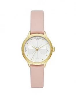 Kate Spade New York Kate Spade Rosebank White and Gold Detail Scalloped Dial Nude Leather Strap Ladies Watch, One Colour, Women