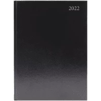 Condiary A4 Day Per Page Appointments Desk Diary 2022 - Black