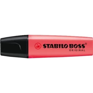 STABILO BOSS Original 2 5mm Chisel Tip Highlighters Red Pack of 10