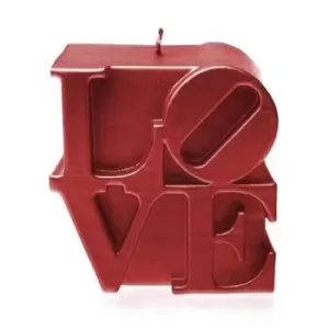 Love Sign Candle &ndash; Red Metallic