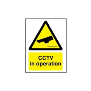 CCTV in Operation Rigid PVC Warning Sign - 148 X 210MM