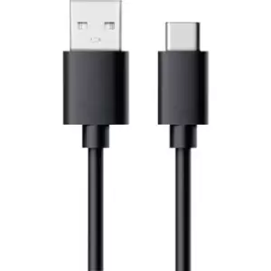 RealPower USB cable USB 2.0 USB-A plug, USB-C plug 0.60 m Black 255650
