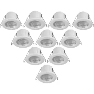 V-TAC LED 5W Integrated Dimmable Fire Rated IP65 Downlight 440lm Warm (10 Pack) in White