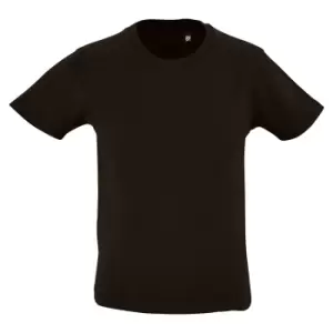 SOLS Childrens Kids Milo Organic T-Shirt (12 Years) (Deep Black)