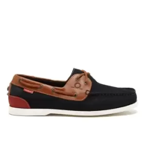 Chatham Galley II nubuck and leather boat shoe - Blue