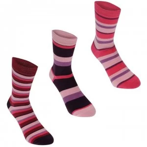 Kangol Formal Socks 3 Pack Ladies - Pink Stripe