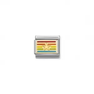Classic Gold Enamel Rainbow Star Flag Link Charm 030263/23