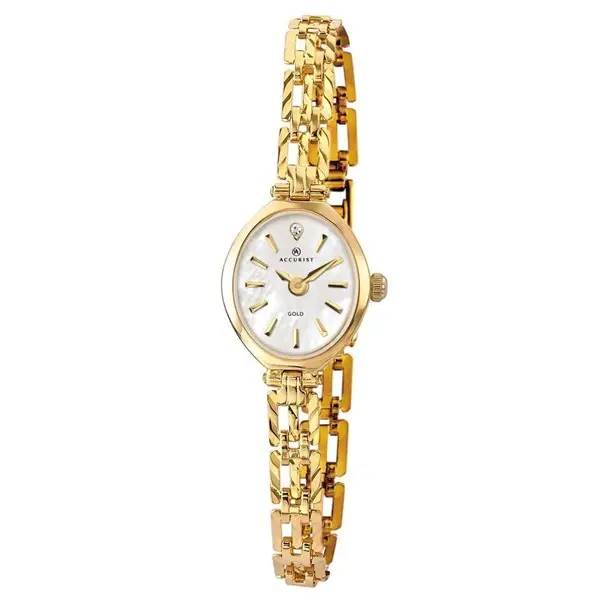 Accurist 8801 9ct Gold Crystal Set Bracelet Watch - W7008