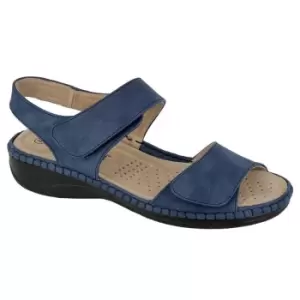 Boulevard Womens/Ladies Leather Lined Sandals (7 UK) (Navy Blue)