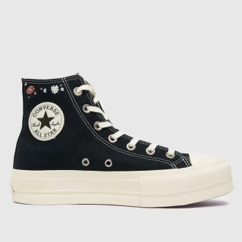 Converse Black & White Things To Grow Lift Hi Trainers
