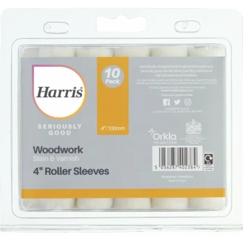 Harris - Roller Sleeves, 4', for Use with Stains & Varnishes, C/W 10 Sleeves