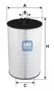 UFI 25.019.00 Oil Filter Oil Cartridge