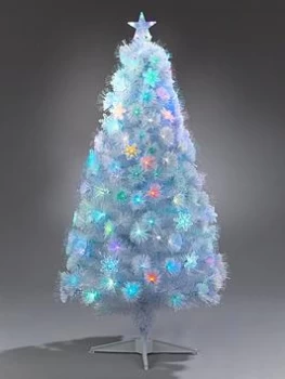 Festive 5ft White Fibre Optic Christmas Tree With Star Topper