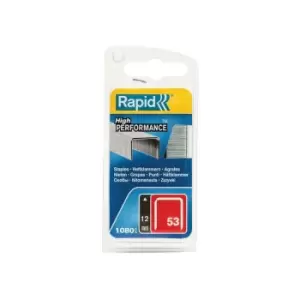 Rapid 40109505 53/12B 12mm Galvanised Staples (Pack 1080) RPD40109505