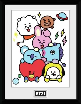BT21 Characters Stack Kids Framed Print - 30x40cm