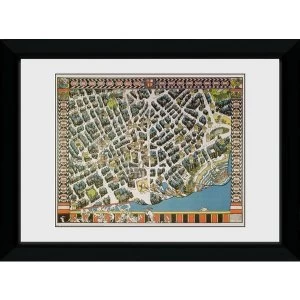 Transport For London Stylised Map 50 x 70 Framed Collector Print
