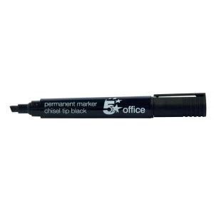 5 Star Office Permanent Marker XyleneToluene free Smear proof Chisel Tip 1 4mm Line Black Pack of 12