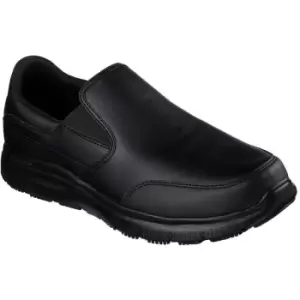 Mens Flex Advantage Bronwood Leather Occupational Shoes (7 uk) (Black) - Black - Skechers