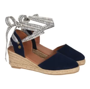 Barbour Womens Whitney Wedge Espadrilles Navy Suede 5