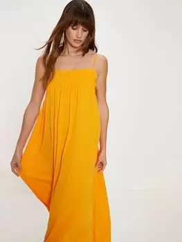 Oasis Frill Crinkle Midi Dress - Orange, Size L, Women
