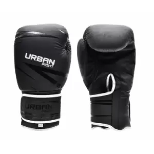 Urban Fight Sparring Boxing Gloves Matt Black/Silver 10oz