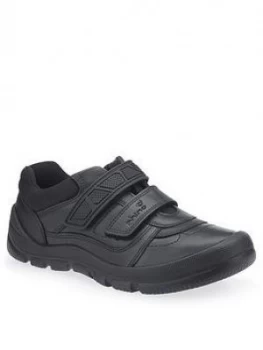 Start-rite Boys Rhino Warrior School Shoes - Black Leather, Size 2.5 Older