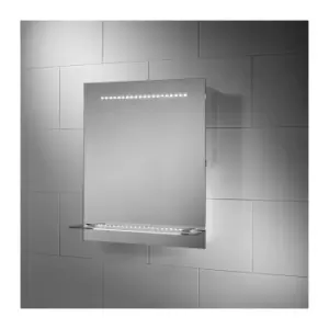 Rectangular LED Bathroom Mirror with Shaving Socket 500 x 600mm - Sensio Nyla